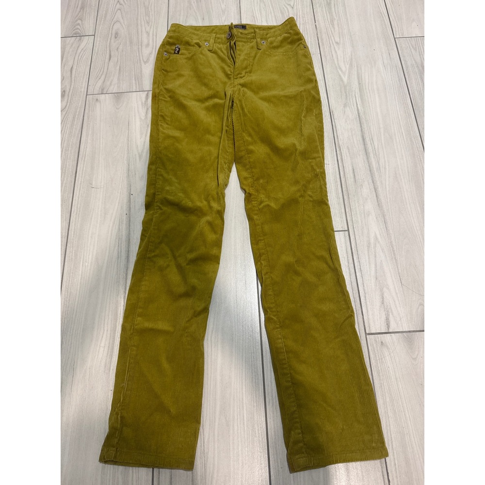 Vintage Guess Mustard Yellow/Green Corduroy Pants Straight Leg Size 27 Womens